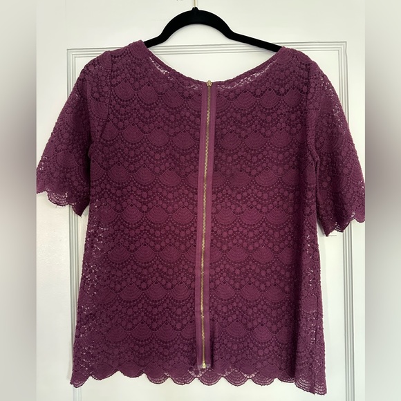 Club Monaco purple lace top - Picture 2 of 4